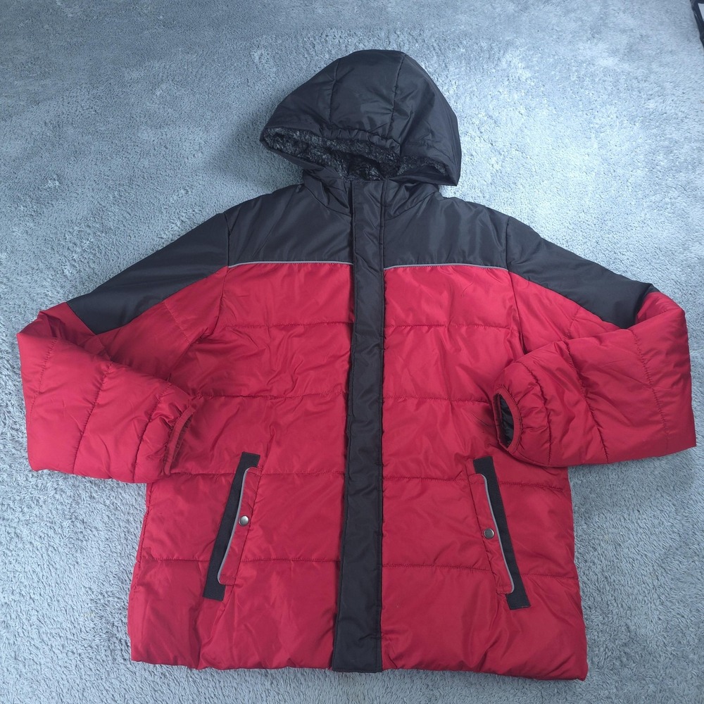 Swiss Tech Jacket Youth 18 Red Black SW32100028906 Puffer Hooded Winter Coat